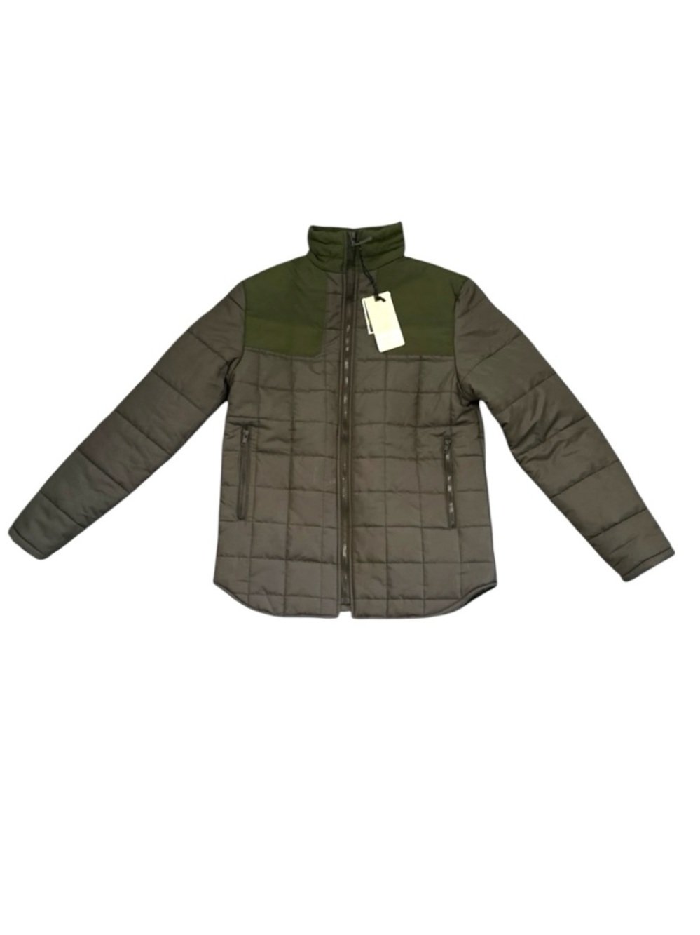 NWT Nomad Men’s Quilted Puffer Jacket Olive Charcoal Full Zip M